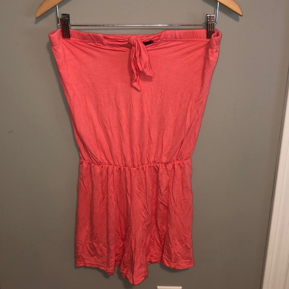 Holly tie-up peach playsuit